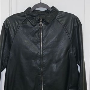 (Zara basics) “leather” zip up top
